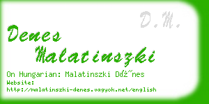 denes malatinszki business card